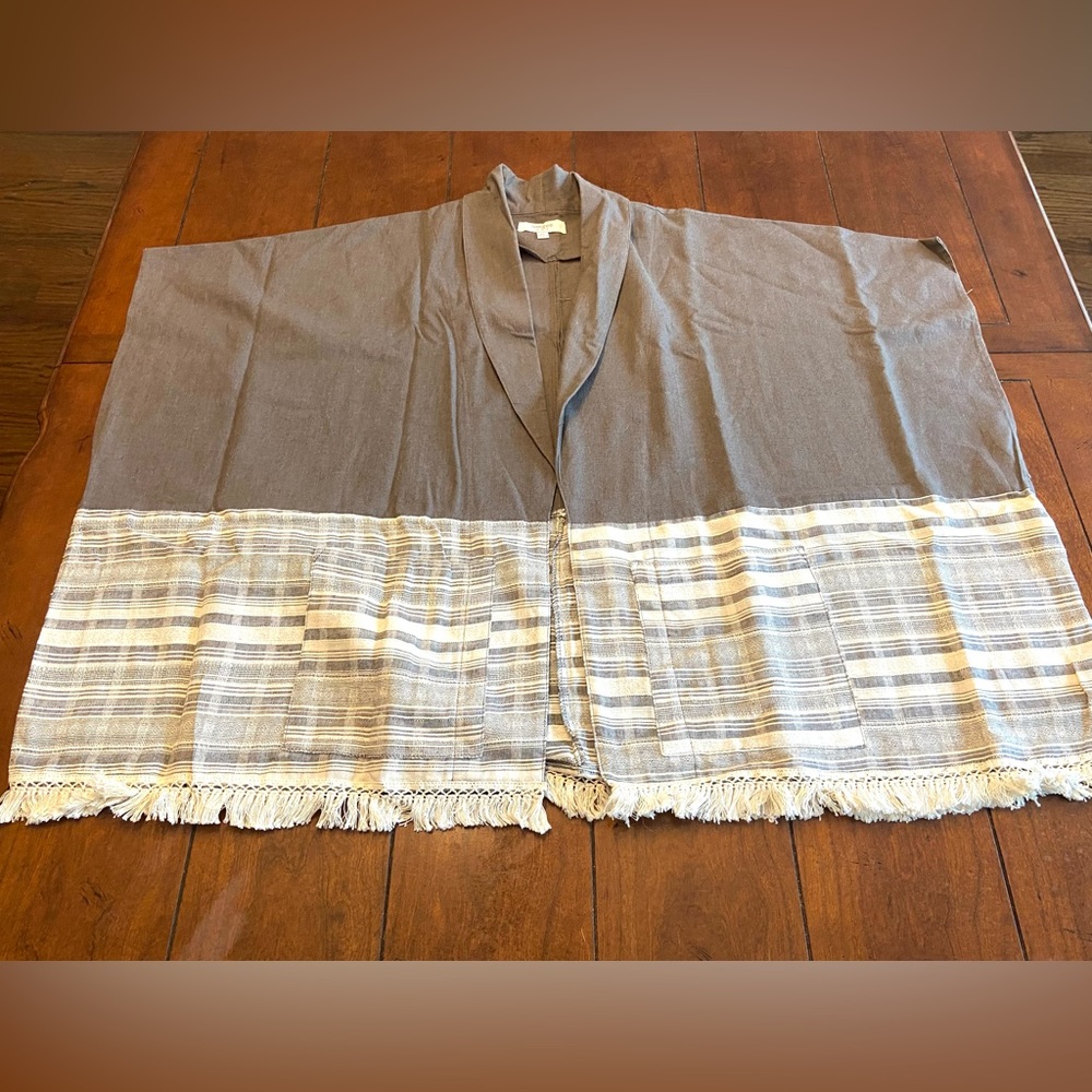 UMGEE Sleeveless Cotton Open Front Cardigan, Size M/L